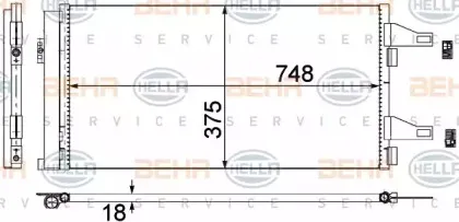 8FC 351 301-604 HELLA Конденсатор, кондиционер