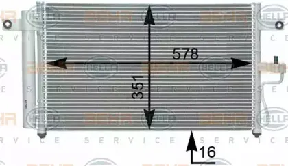 8FC 351 302-311 HELLA Конденсатор, кондиционер
