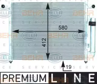 8FC 351 303-051 HELLA Конденсатор, кондиционер