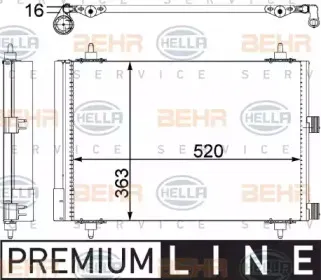 8FC 351 303-371 HELLA Конденсатор, кондиционер
