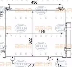 8FC 351 304-221 HELLA Конденсатор, кондиционер