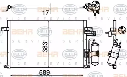 8FC 351 310-721 HELLA Конденсатор, кондиционер