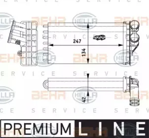 8FH 351 311-261 HELLA Теплообменник, отопление салона