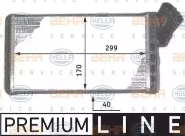 8FH 351 311-731 HELLA Теплообменник, отопление салона