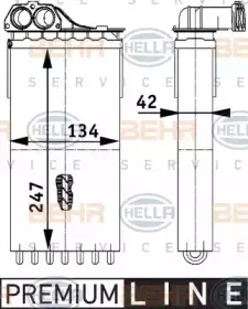 8FH 351 312-131 HELLA Теплообменник, отопление салона