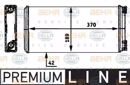 8FH 351 312-361 HELLA Теплообменник, отопление салона