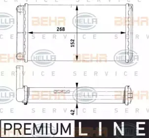 8FH 351 312-451 HELLA Теплообменник, отопление салона