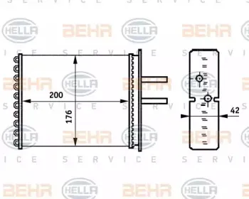 8FH 351 313-381 HELLA Теплообменник, отопление салона