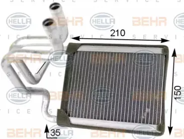 8FH 351 315-701 HELLA Теплообменник, отопление салона
