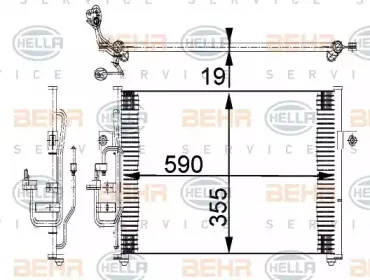 8FC 351 318-021 HELLA Конденсатор, кондиционер