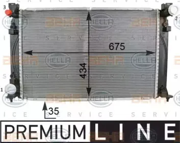 8MK 376 701-281 HELLA Радиатор, охлаждение двигателя