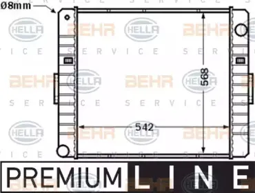 8MK 376 704-611 HELLA Радиатор, охлаждение двигателя