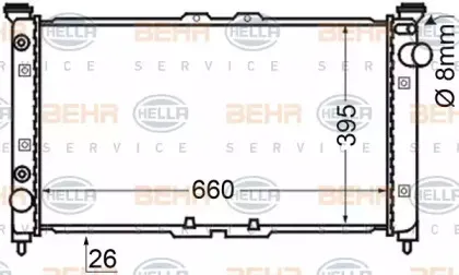 8MK 376 705-591 HELLA Радиатор, охлаждение двигателя