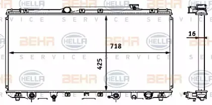 8MK 376 708-361 HELLA Радиатор, охлаждение двигателя