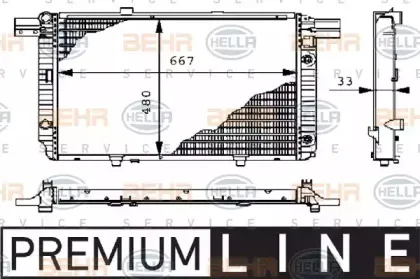 8MK 376 711-091 HELLA Радиатор, охлаждение двигателя