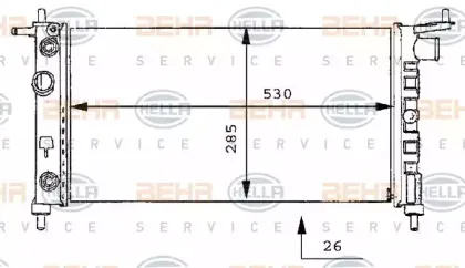 8MK 376 712-014 HELLA Радиатор, охлаждение двигателя