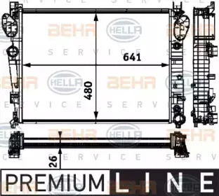 8MK 376 712-591 HELLA Радиатор, охлаждение двигателя