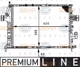 8MK 376 712-601 HELLA Радиатор, охлаждение двигателя