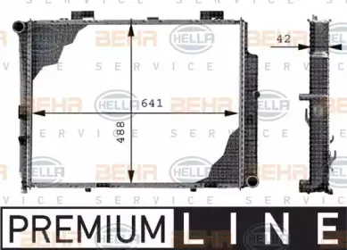 8MK 376 712-641 HELLA Радиатор, охлаждение двигателя