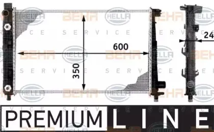 8MK 376 713-051 HELLA Радиатор, охлаждение двигателя