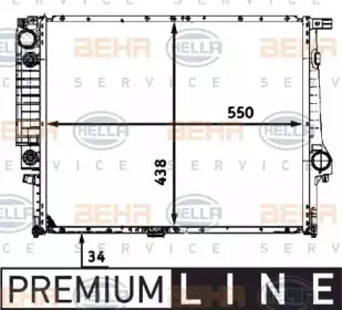 8MK 376 713-251 HELLA Радиатор, охлаждение двигателя