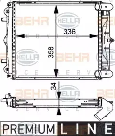 8MK 376 713-791 HELLA Радиатор, охлаждение двигателя