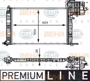 8MK 376 714-321 HELLA Радиатор, охлаждение двигателя