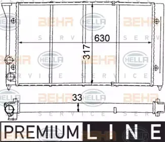8MK 376 714-691 HELLA Радиатор, охлаждение двигателя
