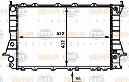 8MK 376 715-081 HELLA Радиатор, охлаждение двигателя