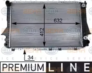 8MK 376 715-261 HELLA Радиатор, охлаждение двигателя