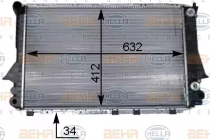 8MK 376 715-264 HELLA Радиатор, охлаждение двигателя