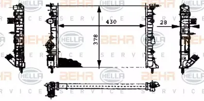 8MK 376 716-164 HELLA Радиатор, охлаждение двигателя
