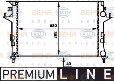 8MK 376 716-291 HELLA Радиатор, охлаждение двигателя