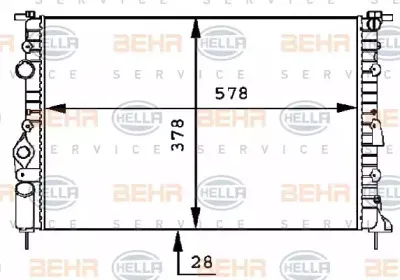 8MK 376 717-451 HELLA Радиатор, охлаждение двигателя