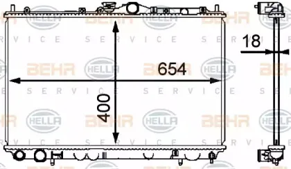 8MK 376 718-541 HELLA Радиатор, охлаждение двигателя