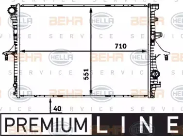 8MK 376 718-791 HELLA Радиатор, охлаждение двигателя