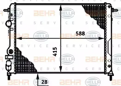 8MK 376 719-664 HELLA Радиатор, охлаждение двигателя