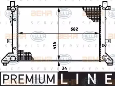 8MK 376 719-701 HELLA Радиатор, охлаждение двигателя