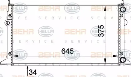 8MK 376 719-711 HELLA Радиатор, охлаждение двигателя