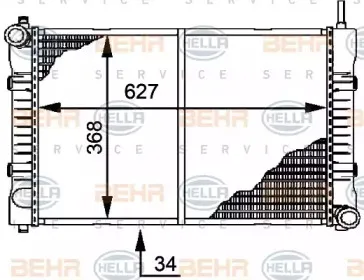8MK 376 721-291 HELLA Радиатор, охлаждение двигателя