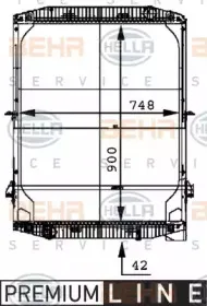 8MK 376 721-581 HELLA Радиатор, охлаждение двигателя