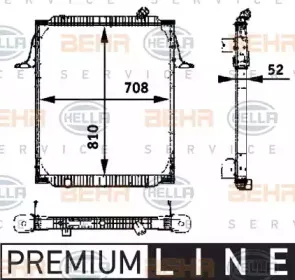 8MK 376 721-781 HELLA Радиатор, охлаждение двигателя
