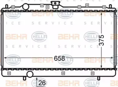 8MK 376 726-611 HELLA Радиатор, охлаждение двигателя