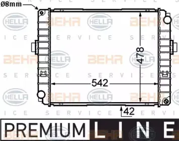 8MK 376 726-631 HELLA Радиатор, охлаждение двигателя