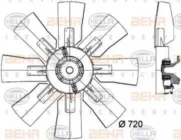 8MV 376 727-121 HELLA Вентилятор, охлаждение двигателя