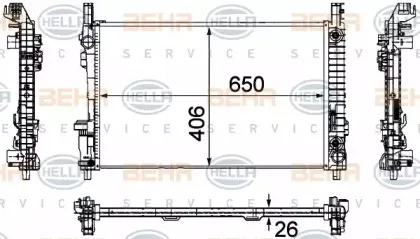 8MK 376 730-564 HELLA Радиатор, охлаждение двигателя