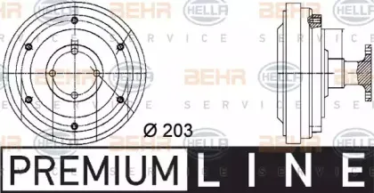 8MV 376 731-361 HELLA Сцепление, вентилятор радиатора