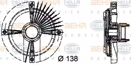 8MV 376 732-161 HELLA Сцепление, вентилятор радиатора