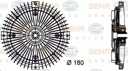8MV 376 732-481 HELLA Сцепление, вентилятор радиатора
