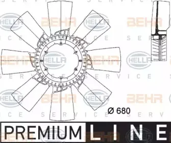 8MV 376 733-271 HELLA Крыльчатка вентилятора, охлаждение двигателя